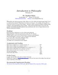 “Introduction to Philosophy” syllabus - Stephen Hicks, Ph.D.