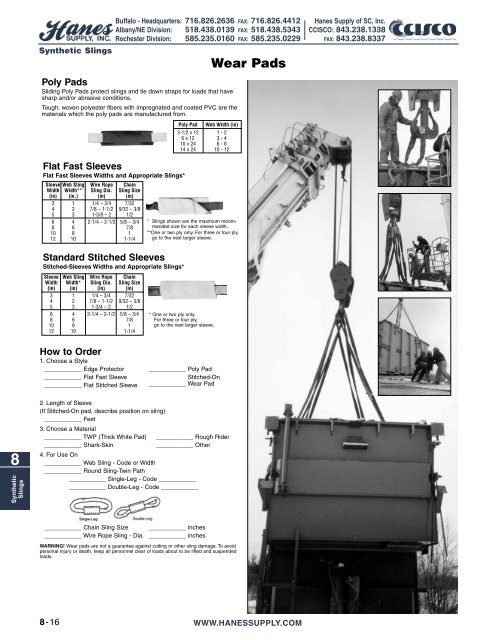 Synthetic Slings - Hanes Supply, Inc