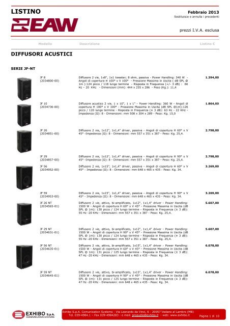 Listino EAW (Febbraio 2013).pdf - regazzoemanuele.com