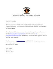 Princeton University Taekwondo Tournament - Eastern Collegiate ...