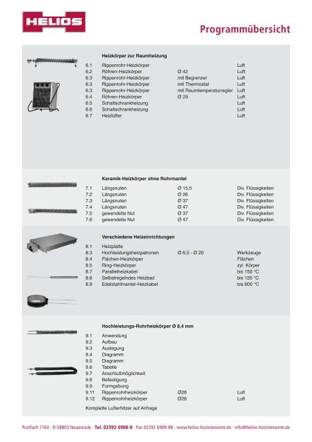 Elektrowärme - Helios Heizelemente