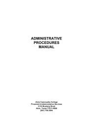 Administrative Procedures Manual - Alvin Community College