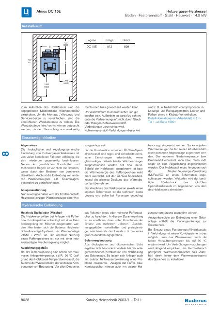 Holzvergaser-Heizkessel Atmos DC 15E Boden · Festbrennstoff ...