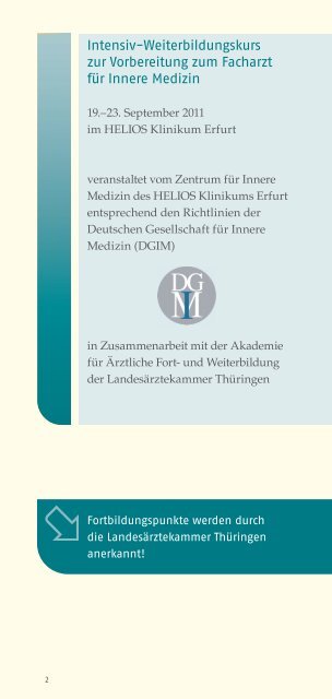 Intensiv- Weiterbildungskurs - HELIOS Kliniken GmbH