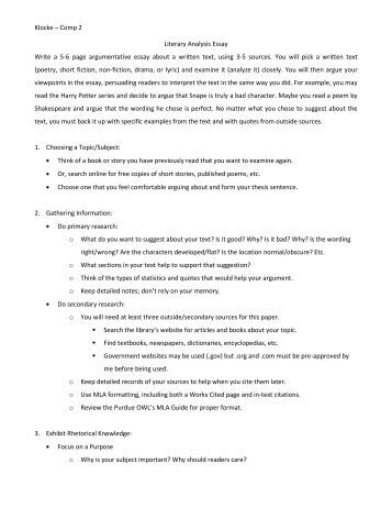 Literary essay writing strategies