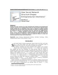 How Social Network Structure Shapes Entrepreneurial Intentions?