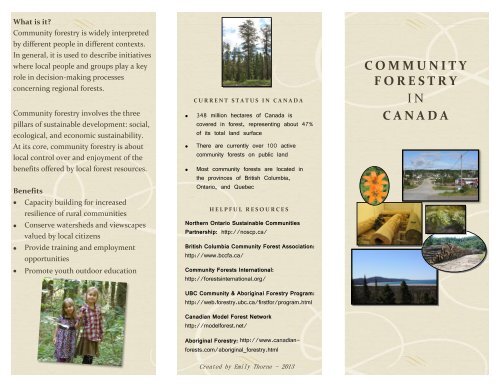 Community Forestry Pamphlet - Northern Ontario Sustainable ...