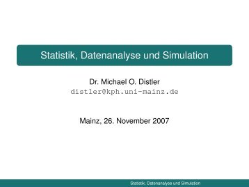 Statistik, Datenanalyse und Simulation