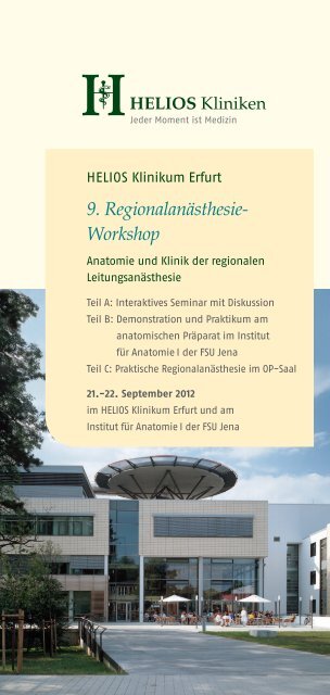 9. Regionalanästhesie- Workshop - HELIOS Kliniken GmbH