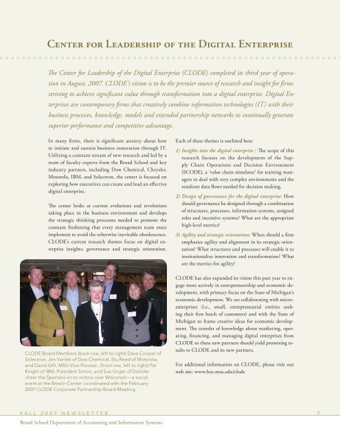 Fall 2007 Newsletter (PDF) - Department of Accounting ...