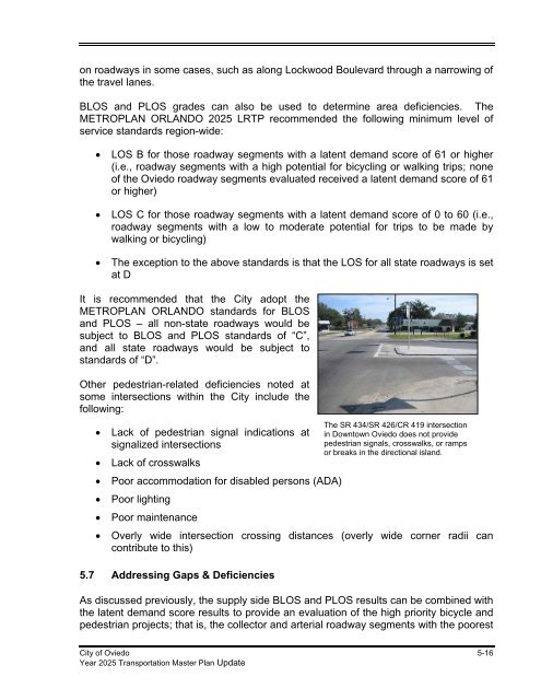 Year 2025 Transportation Master Plan Update - City of Oviedo