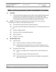 Safety and Environmental Incident Investigation Procedure