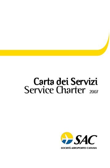 Carta dei Servizi Service Charter - Aeroporto di Catania