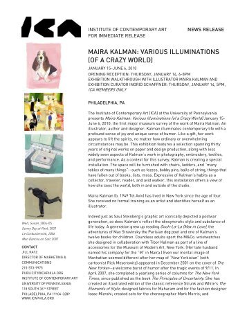 Maira Kalman: Various Illuminations (of a Crazy World) - ICA