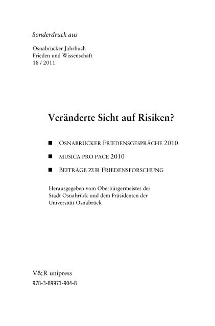 Eine Zierde der Stadt OsnabrÃ¼ck - OsnabrÃ¼cker FriedensgesprÃ¤che ...