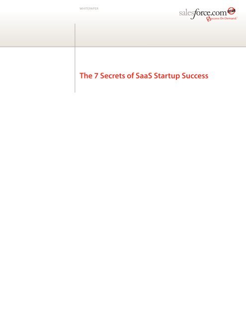 The 7 Secrets of SaaS Startup Success - Salesforce.com