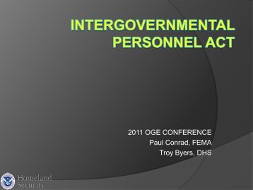 Breakout 62 Ethics Officials and IPAs IPA Presentation 2011OGE ...
