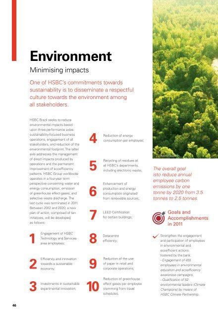 HSBC Brazil Sustainability Report 2011