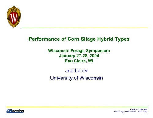 2004b - Wisconsin Corn Agronomy