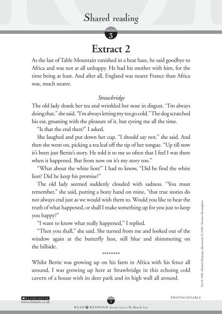 Shared reading Extract 1 - Scholastic