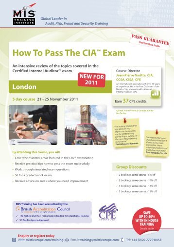 How To Pass The CIA™ Exam - MIS Training