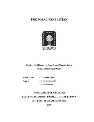 PROPOSAL PENELITIAN - DPPM UII - Universitas Islam Indonesia
