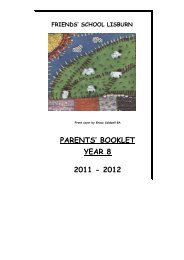 PARENTS' BOOKLET YEAR 8 2011 - 2012 - Friends' School Lisburn