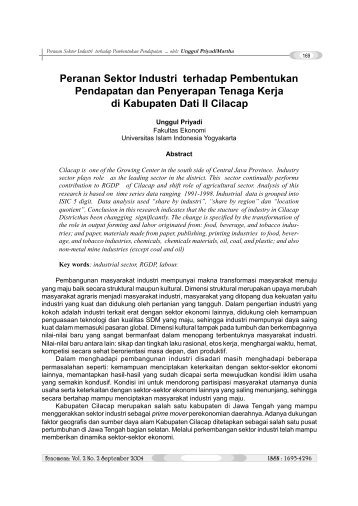 Peranan Sektor Industri terhadap Pembentukan ... - DPPM UII