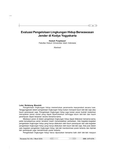 Evaluasi Pengelolaan Lingkungan Hidup Berwawasan ... - DPPM UII