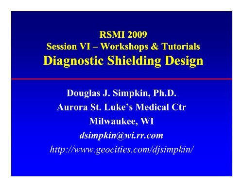 Simpkin - Radiation Shielding for Medical Instalations