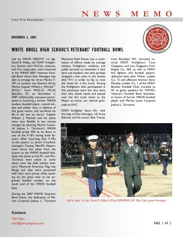 White Knoll High School's Veterans' Football Bowl - Dennis ...