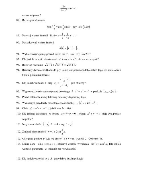 PrzykÅadowe zadania z matematyki