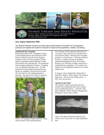 Stream Fisheries Newsletter - Arkansas Game and Fish Commission