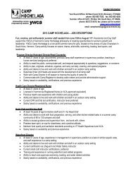 Seasonal 2013 Job Descriptions