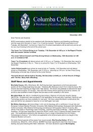 November, 2012 - Columba College