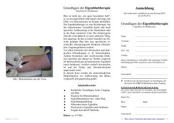 Eigenbluttherapie - GDT Heilpraktikerschule Siegburg