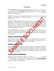 Sample Subcontract Agreement - Lauren Engineers & Constructors