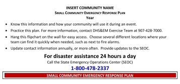 Small Community Emergency Response Plan (pdf) - DHS&EM