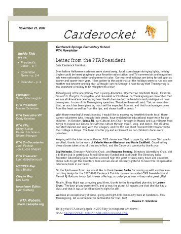 Carderocket - Carderock Springs PTA