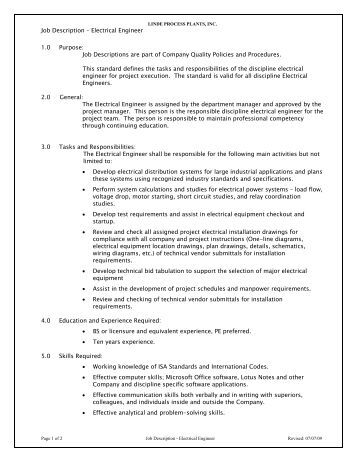 job description for project manager
