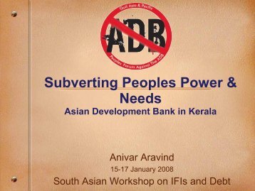 Protest Against ADB in Kerala - cadtm