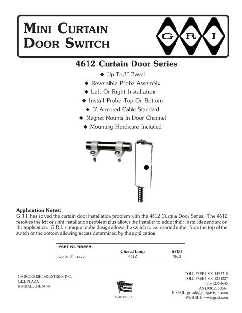 miniature overhead door switch set - Elvey Security Technology