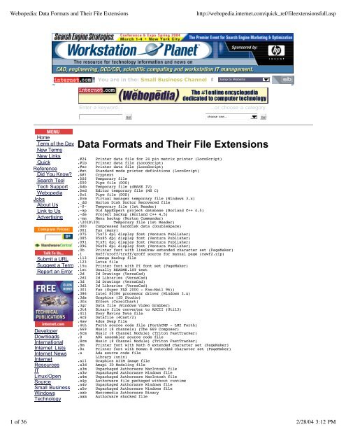 Data Formats and Their File Extensions - OnLine Course Material ...