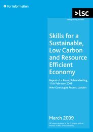 Skills for a Sustainable, Low Carbon and Resource Efficient Economy