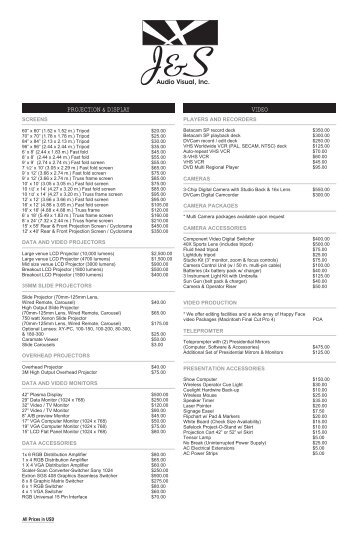 Audio-Visual Menu PDF - Paradise By Marriott