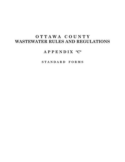 ottawa county sewer district wastewater rules and regulations for ...
