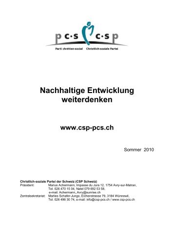 Organisation und Struktur der CSP Schweiz