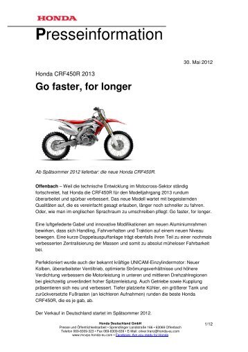 Presseinformation Honda CRF450R 30-05-2012 - LifePR.de