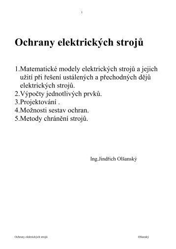 Ochrany elektrickÃ½ch strojÅ¯