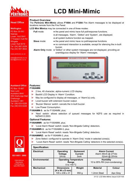 LCD Mini-Mimic - Pertronic Industries